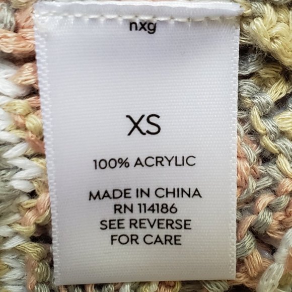 Westport Beautiful Gray Pink Tan White Crochet Tunic Sweater, NWT, XS - Picture 7 of 8